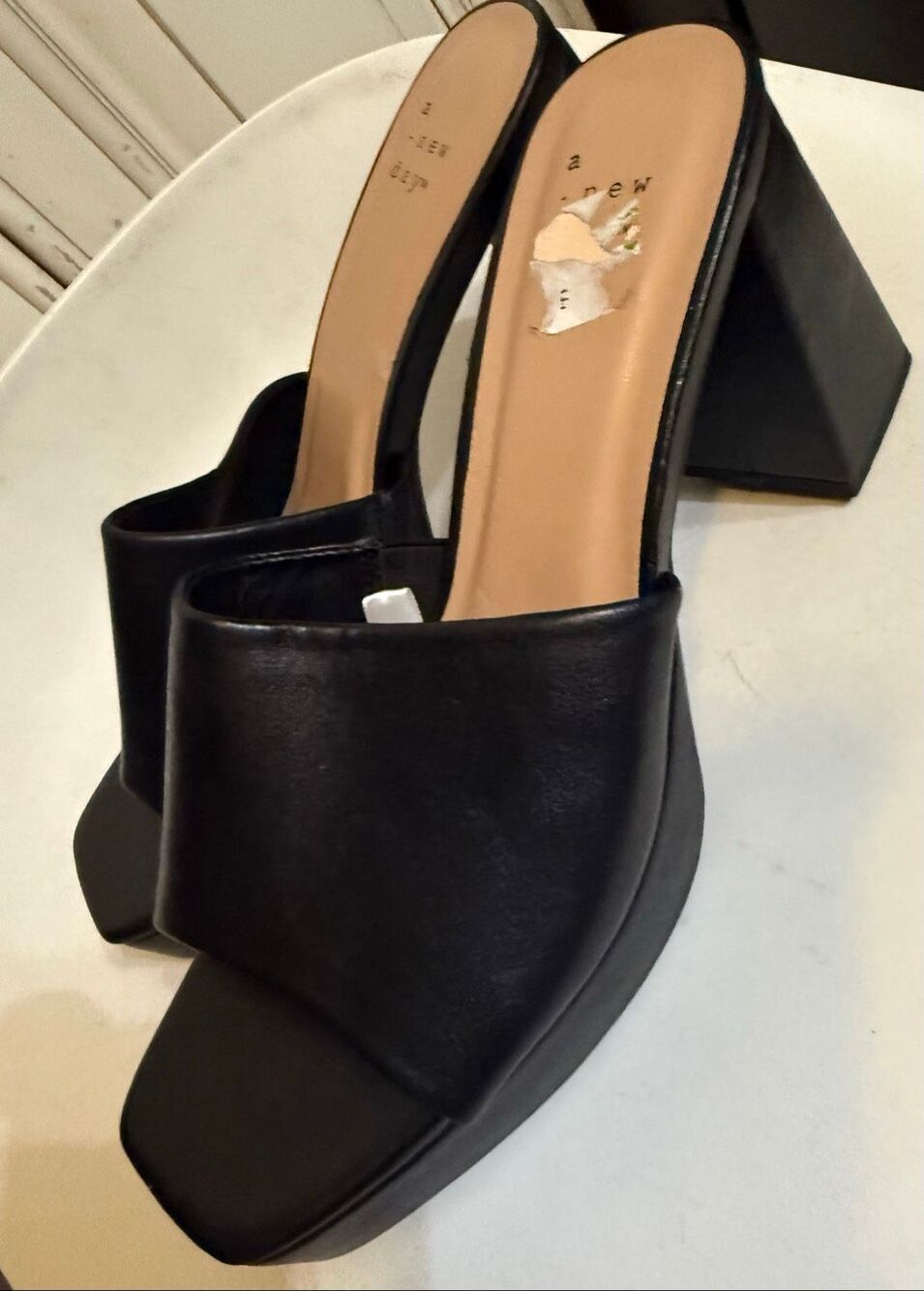A New Day Women's Memory Foam Vira Wide Width Mule Heels Black Size 7.5